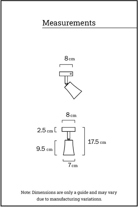 measurements of the LED spotlight