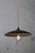 Black vintage umbrella pendant light with large round edison bulb