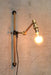 gold brass Swing Arm Wall Lamp with Wall Plug and bar bulb