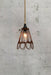 Rust cage pendant light with jute cord