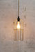 Gold/brass long cage pendant with jute cord
