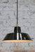 Factory pendant shade in black with gold finish