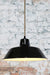 Factory pendant shade in black with jute cord