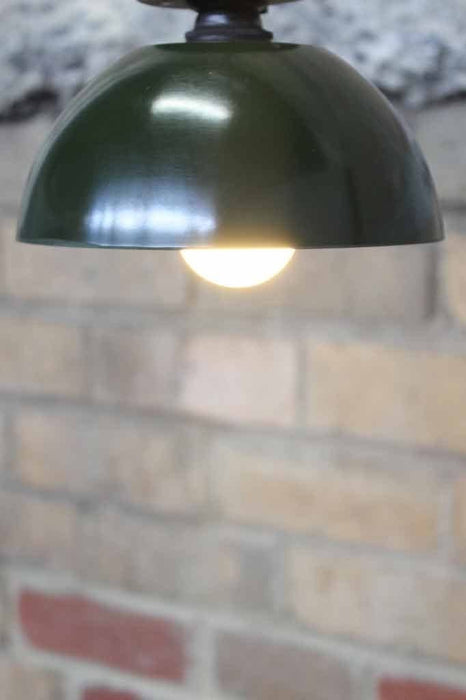 Bakelite Bowl Close To Ceiling Light. Green ceiling light. Close to ceiling lights for low ceilings