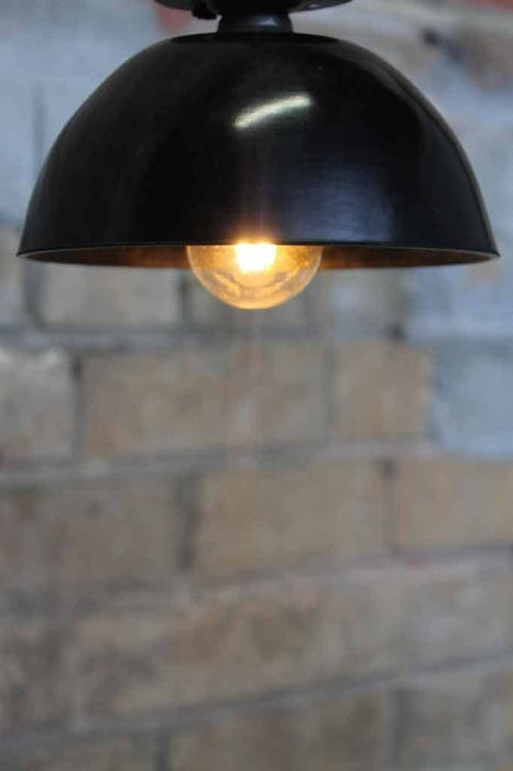 Bakelite bowl close to ceiling light. ideal for low ceilings. use filament led for soft ambient lighting or bright bulb for task lighting. use close to ceiling lights bedroom lights