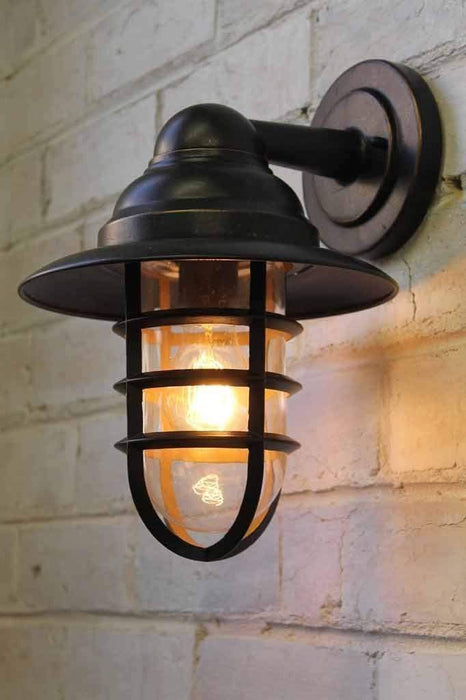 Miner outdoor wall light with led light bulb