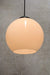 Large open glass pendant with round black cord