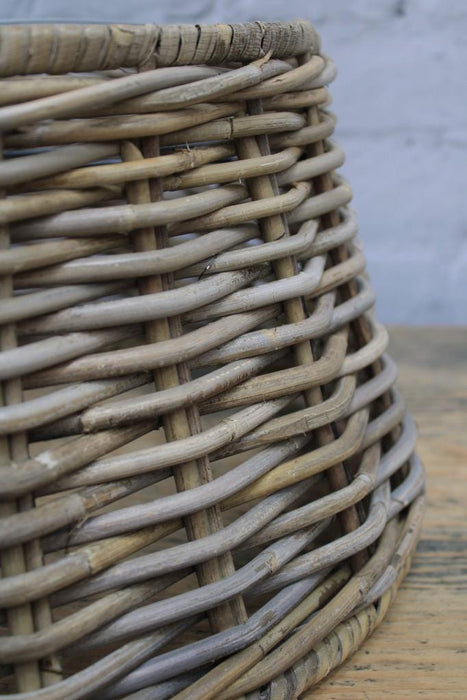 Detail of woven wicker basket shade
