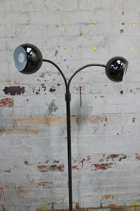 Retro style floor lamp in gunmetal grey