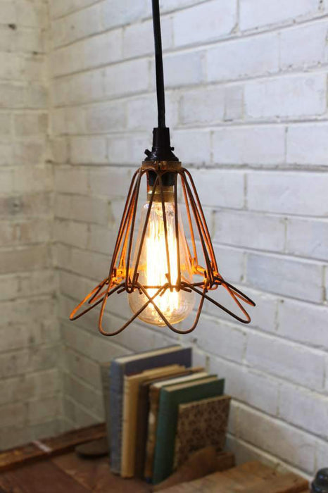 Wire Cage Industrial Pendant - Trouble Light