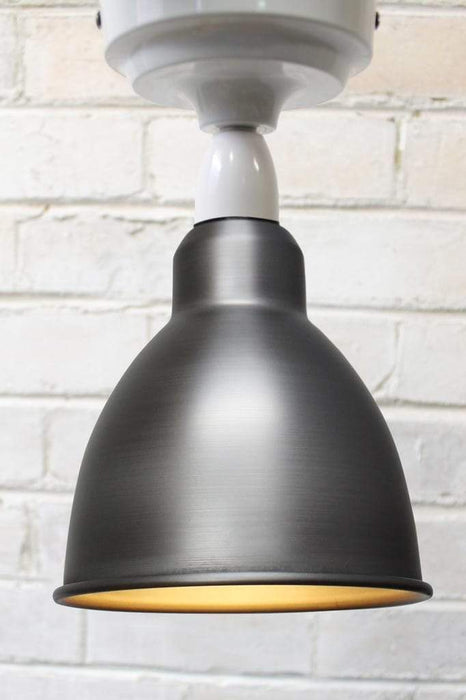Steel light shade with white batten holder