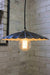 Vintage umbrella pendant light with large round edison bulb