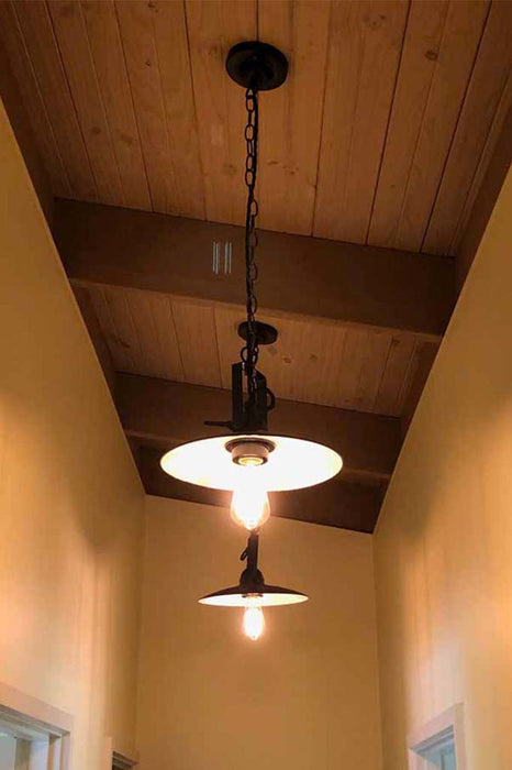 pendant lights in the hallway