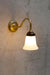 Victoria Gooseneck Wall Light small opal shade with gold gooseneck sconce