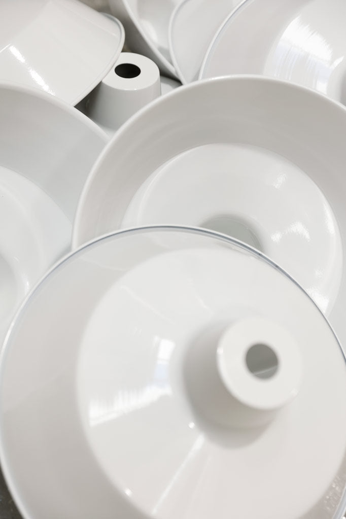 White factory steel shade. 