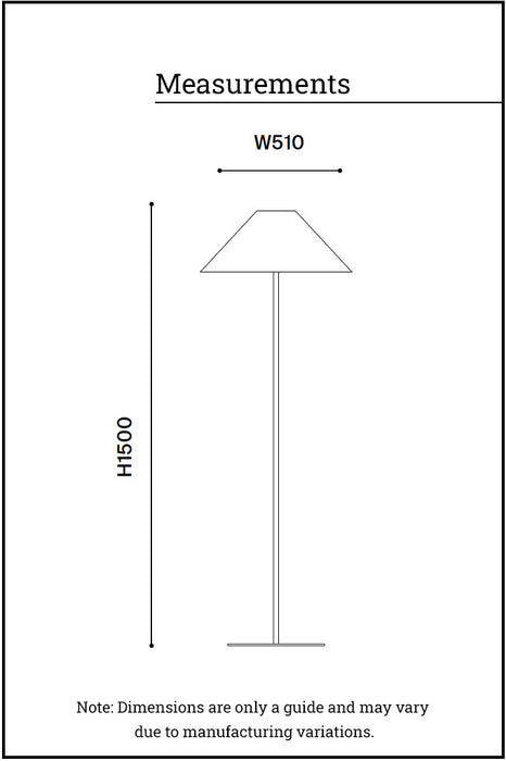 measurements of the floor lamp