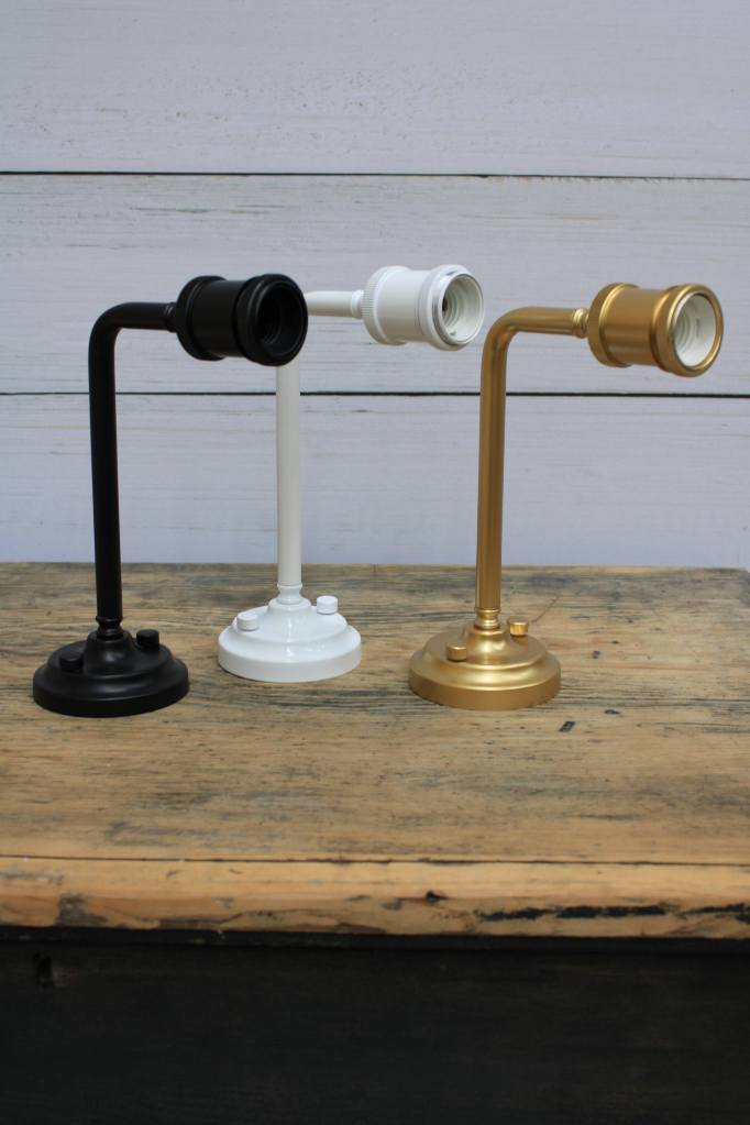 Three finishes of the 90 degree wall sconce