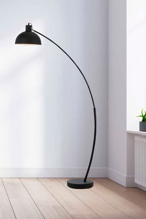 Black arc floor lamp