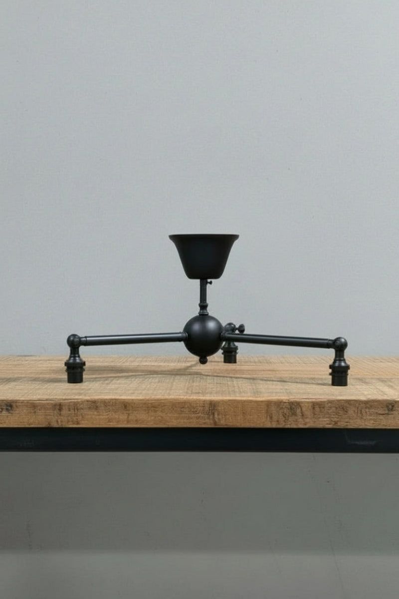 Assembled H617 flush mount 3 light in black 