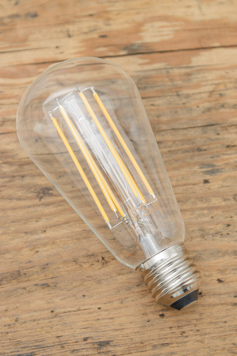 Led bulb dimmable edison long filament teardrop clear ACC, E27.