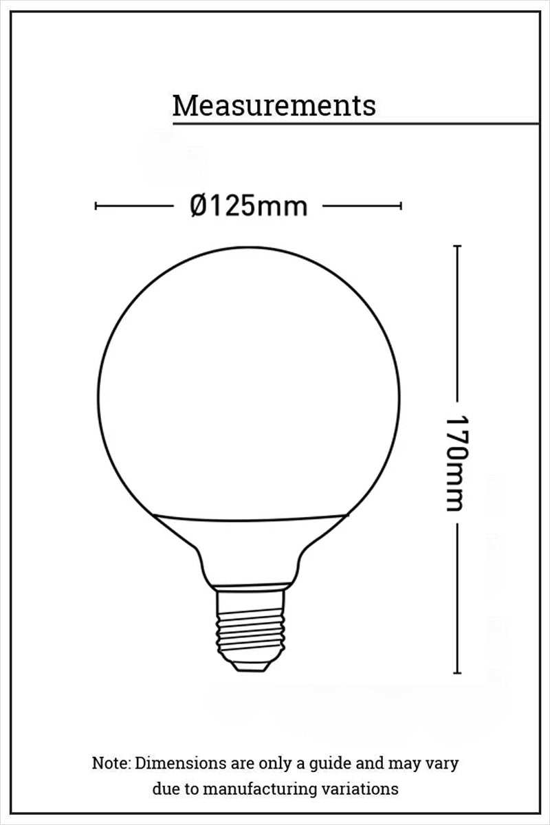 Dimesnion illustration of the Light bulb with textured dot pattern and E27 base.