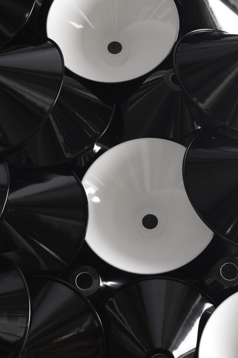 Black cone shade with white inner