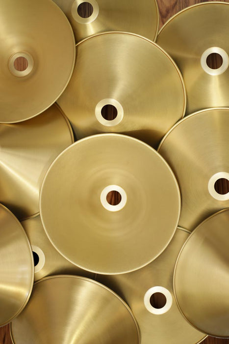 bright brass shades in cone shadpe
