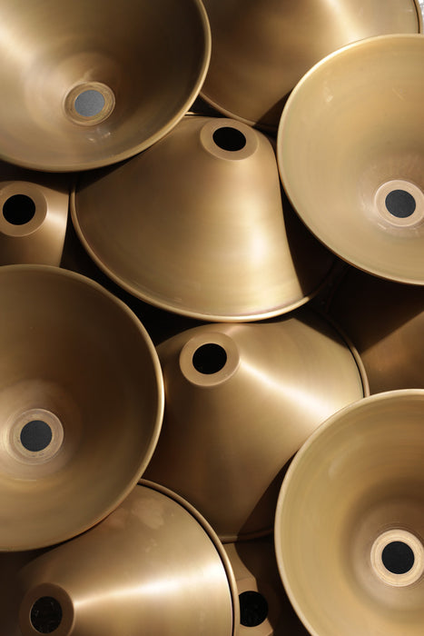 brass shades in cone shape