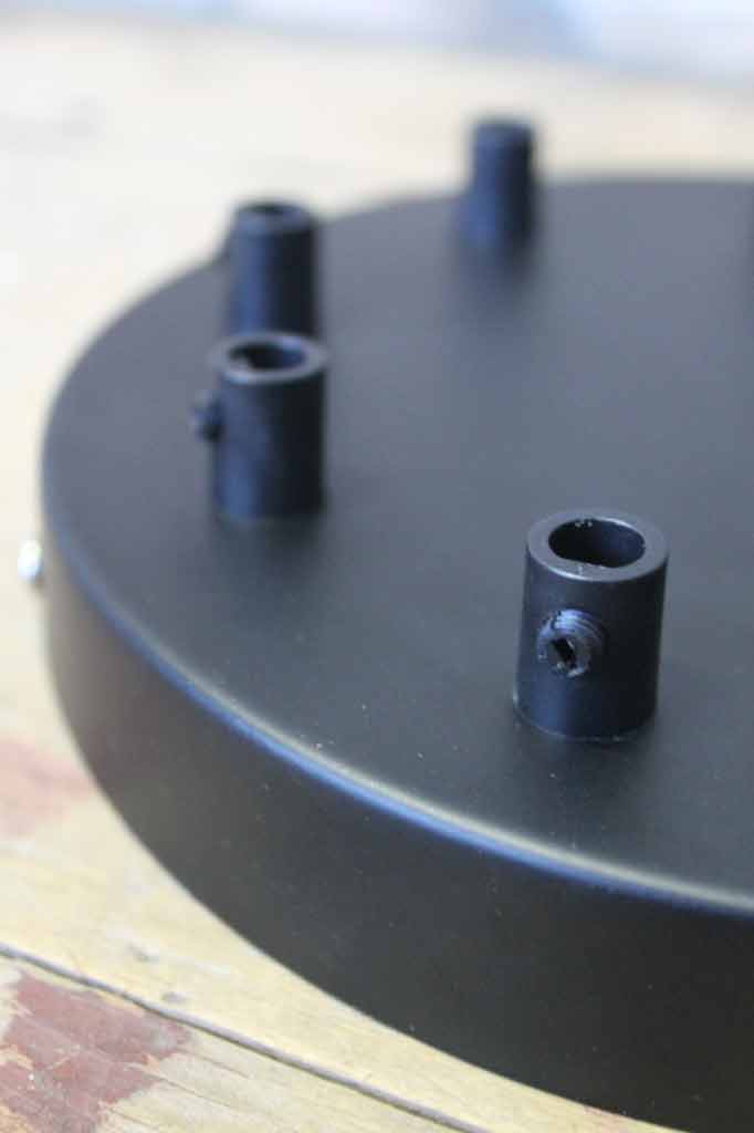 Matt black circular ceiling rose