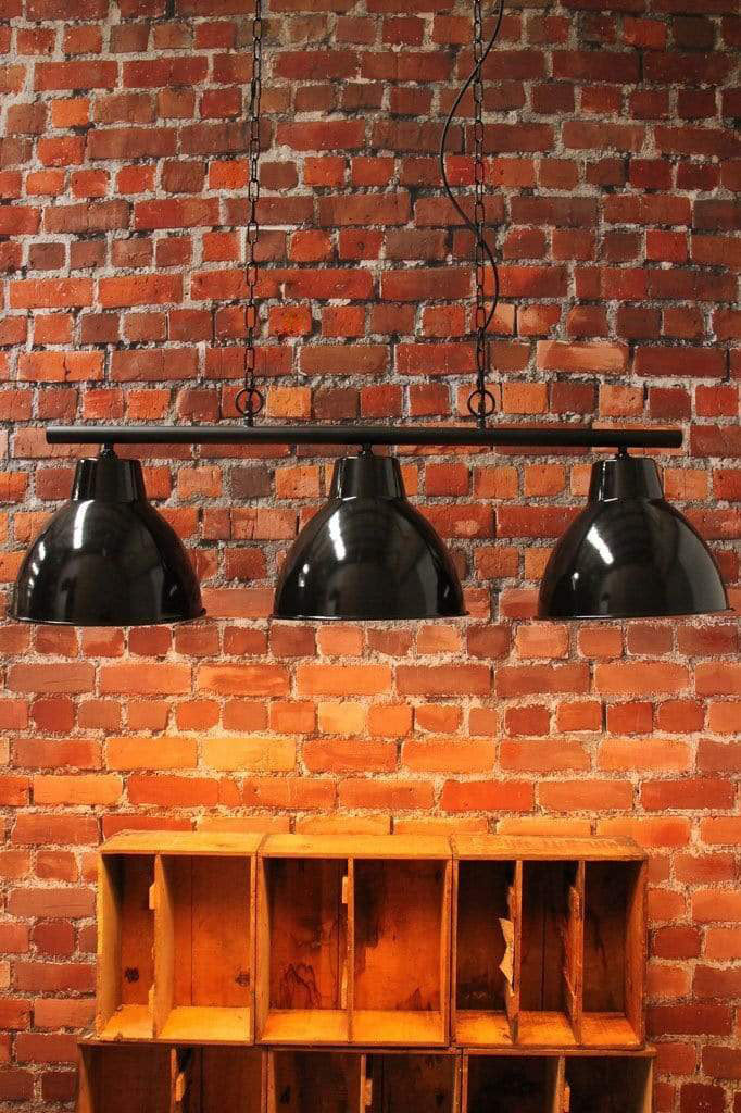 Black industrial lighting. hanging pendant lights.  