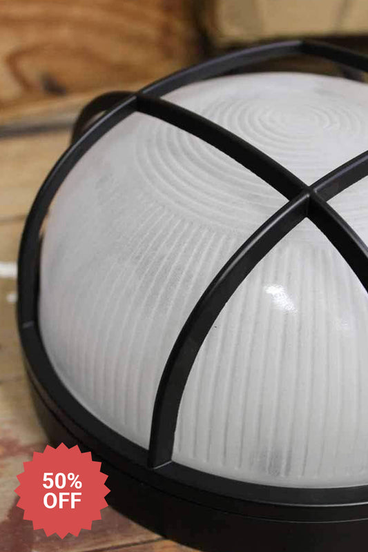 Black cage outdoor round caged bunker in black