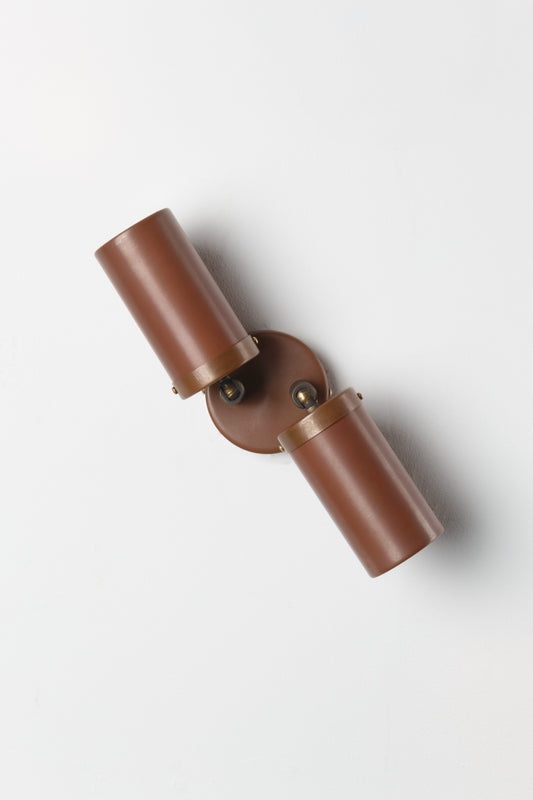 Aged Copper adjustable double spot wall light