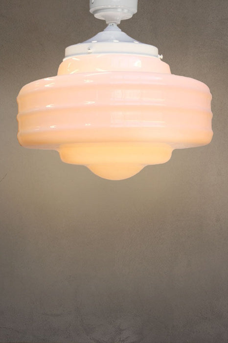 Schoolhouse flush mount in large size with white sconce
