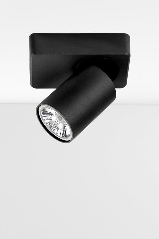 Black 1 light adjustable spot light. 
