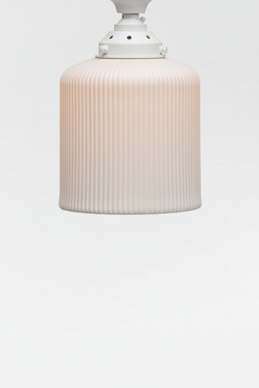 ceramic shade with white fittings for flush mount