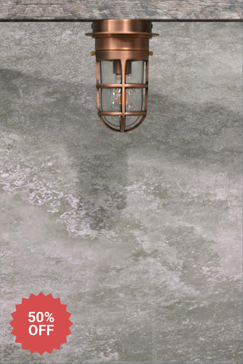 Rhode Outdoor Ceiling Light copper finish no bulb on