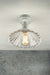 Paris Pleated Glass Ceiling Light with white flush mount