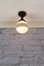Ceiling light with small opal shade 4 painted stripes
