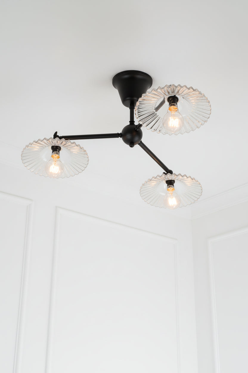 Charmont Glass Chandelier in black frame