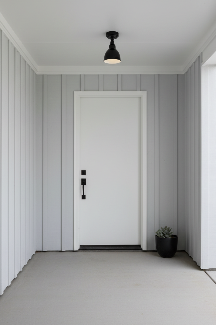 black flush mount outside doorway