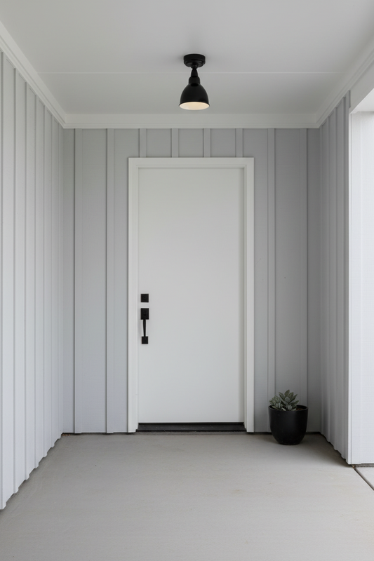 black flush mount outside doorway