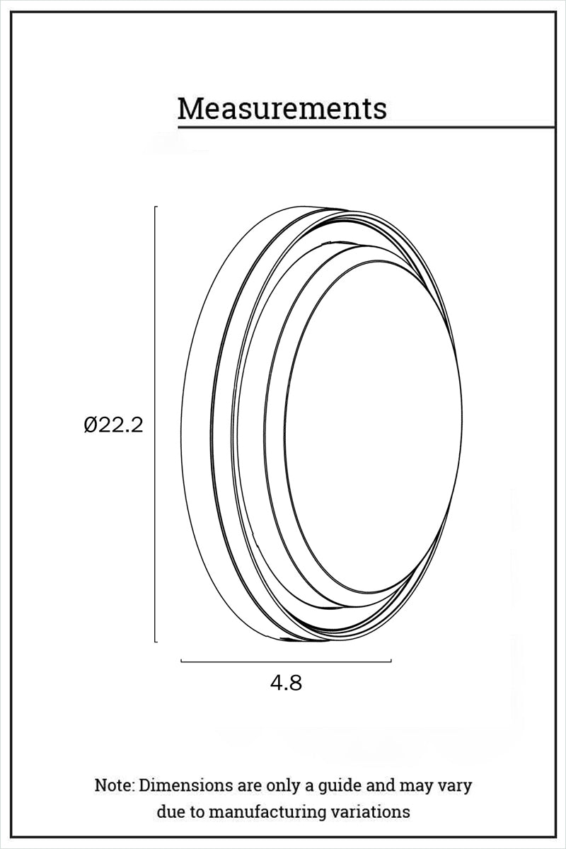 Dimension illustration of the round polycarbonate bunker light.