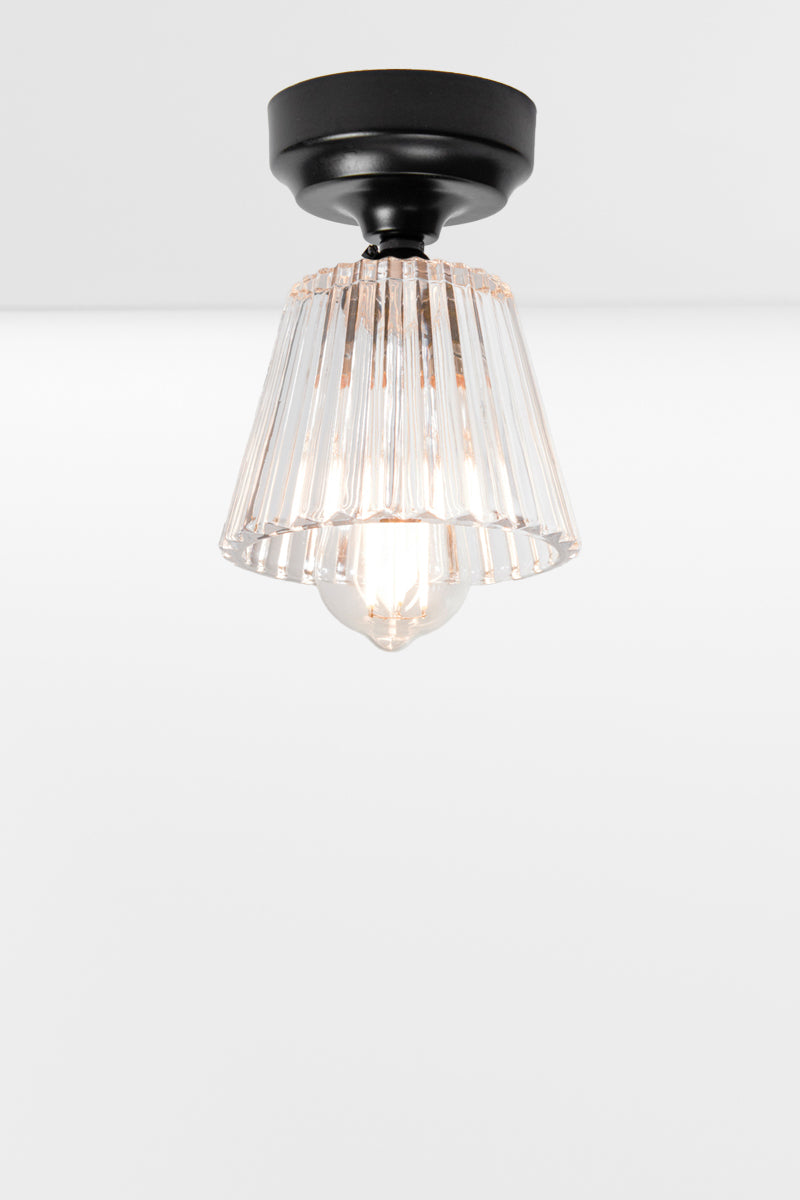 Davis Glass Ceiling Light in black