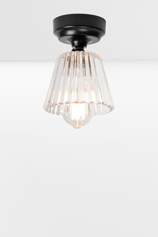 Davis Glass Ceiling Light in black