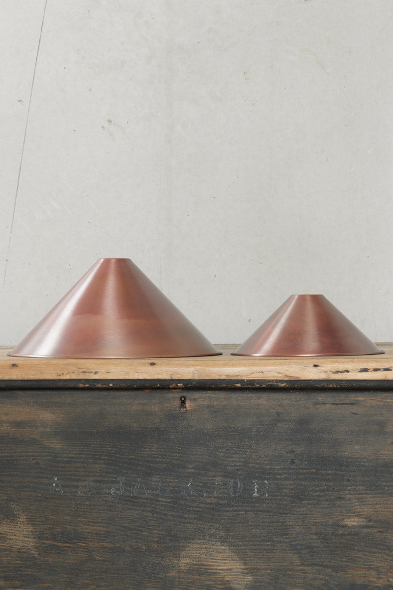 Aged Copper cone shades in small and large