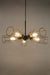 five light pendant light with gold brass cage shades