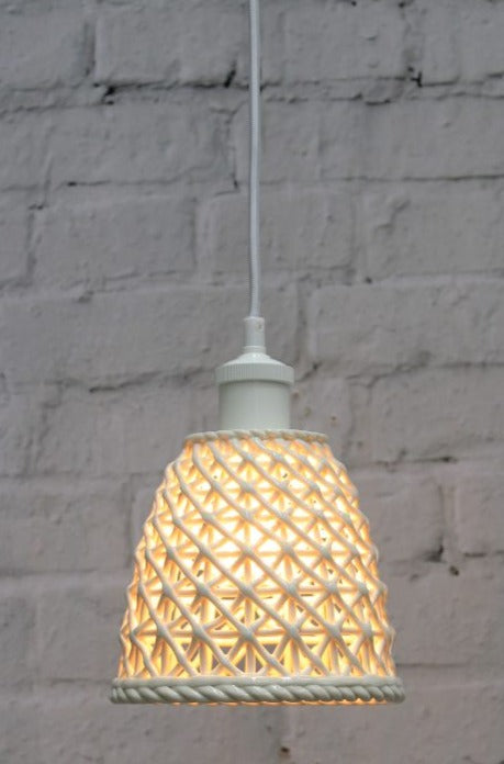 Milan Ceramic Multi Pendant Light tall with white cord