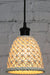 close up of Milan Ceramic Multi Pendant Light tall with black cord 