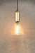 clear Chapman Glass with gold brass Tube Pendant 