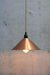 Cone Pendant Light with jute cord and bright copper small shade